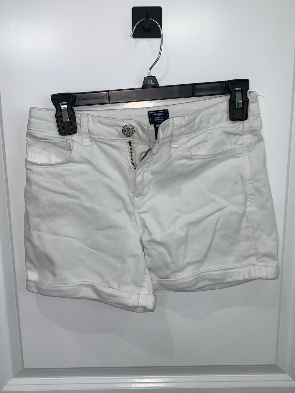 GAP White Denim Roll-Cuff Kids MIDI Shorts